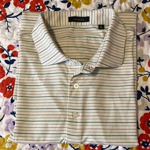 Turtleson Striped Performance Polo, Short Sleeve, Never Worn